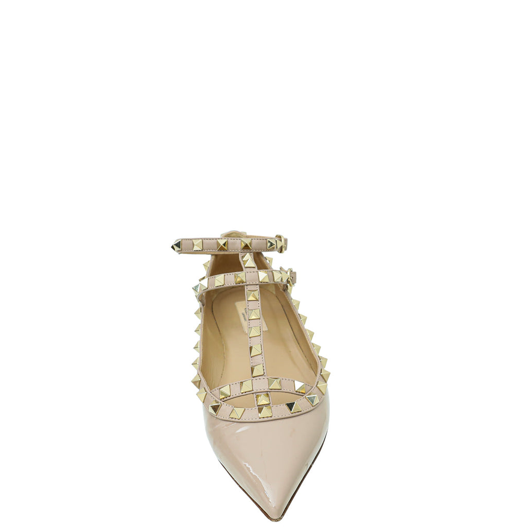 Valentino Poudre Rockstud  Flat Ballerina 38