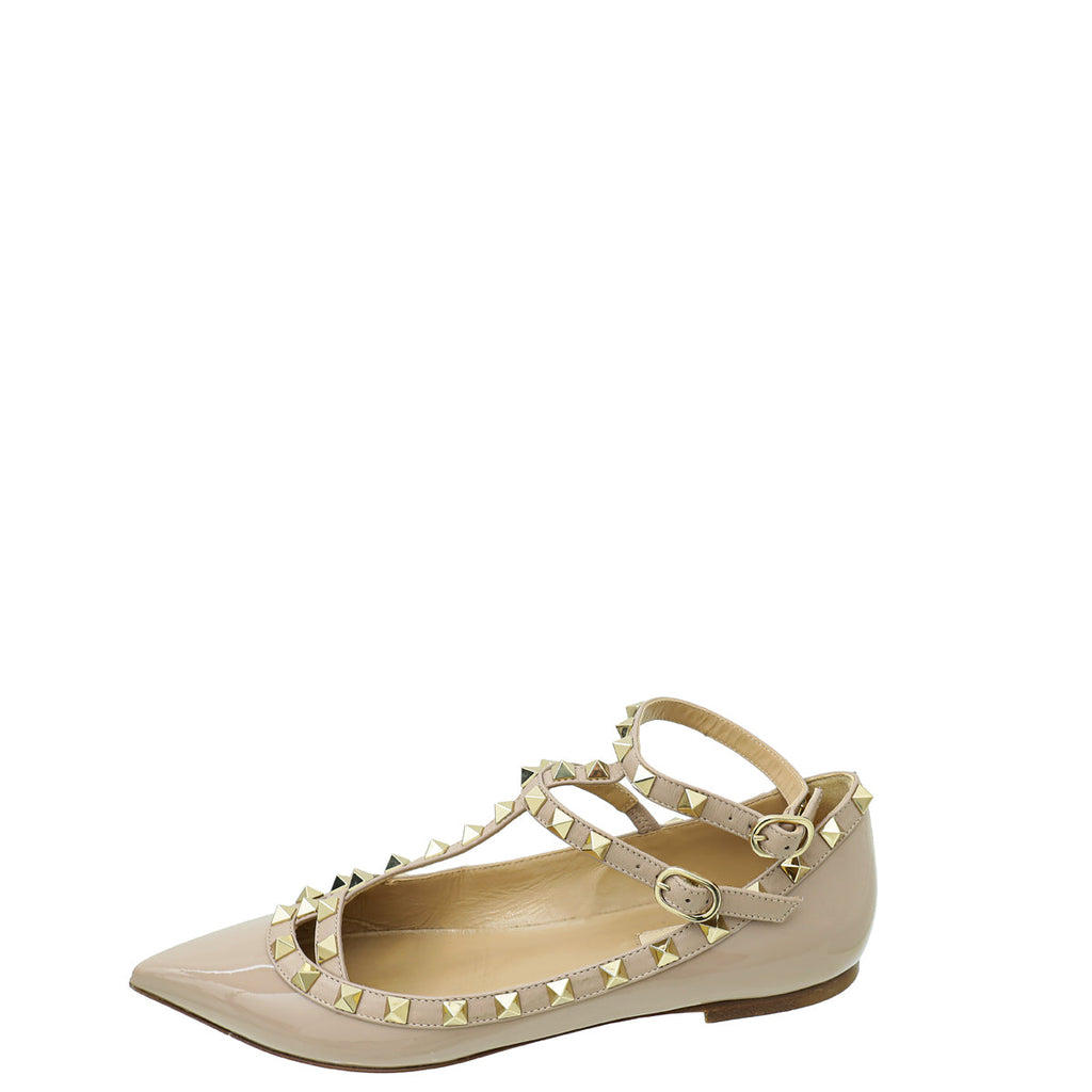 Valentino Poudre Rockstud  Flat Ballerina 38