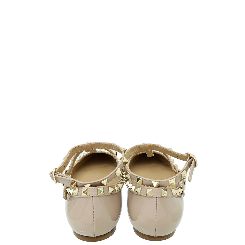 Valentino Poudre Rockstud  Flat Ballerina 38