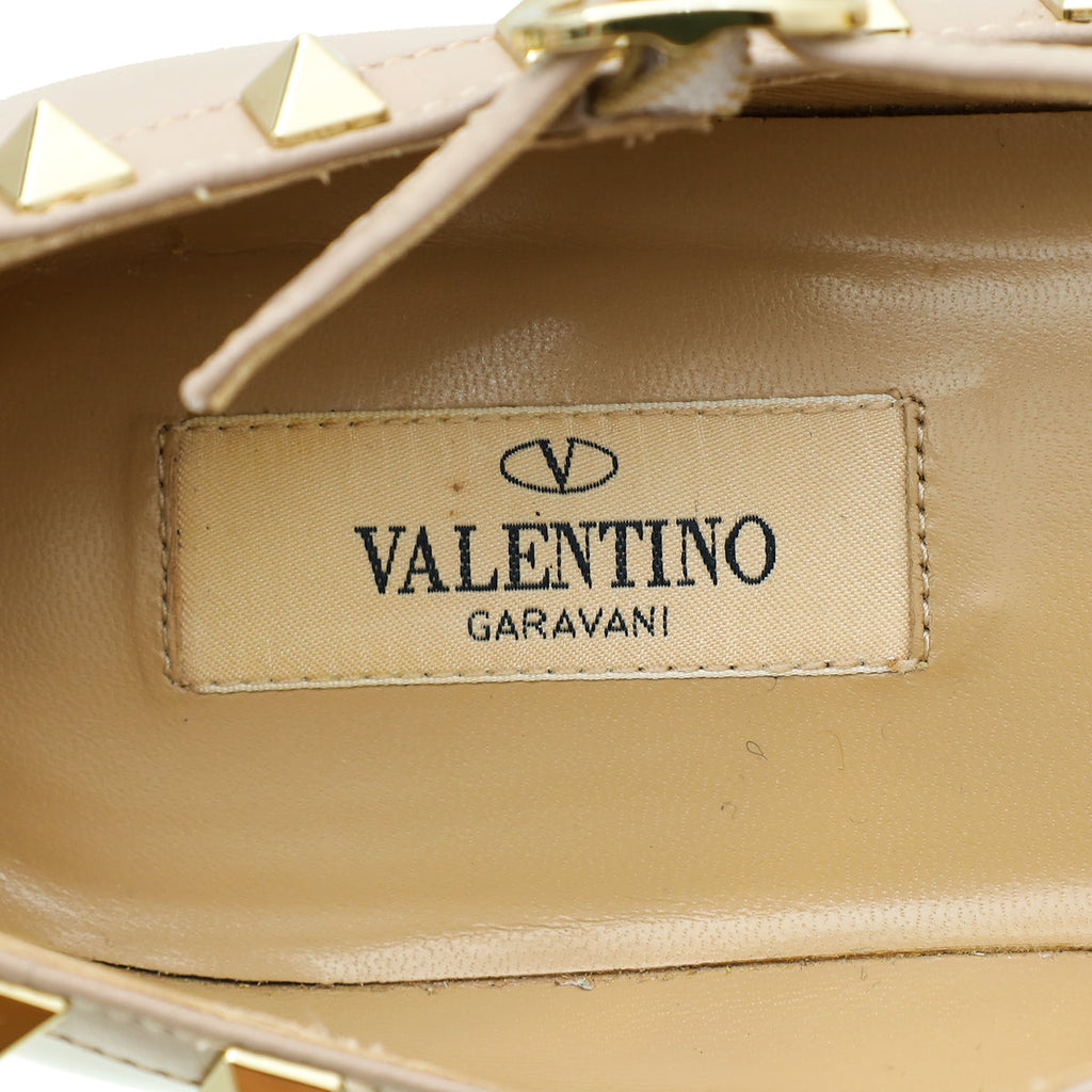 Valentino Poudre Rockstud  Flat Ballerina 38