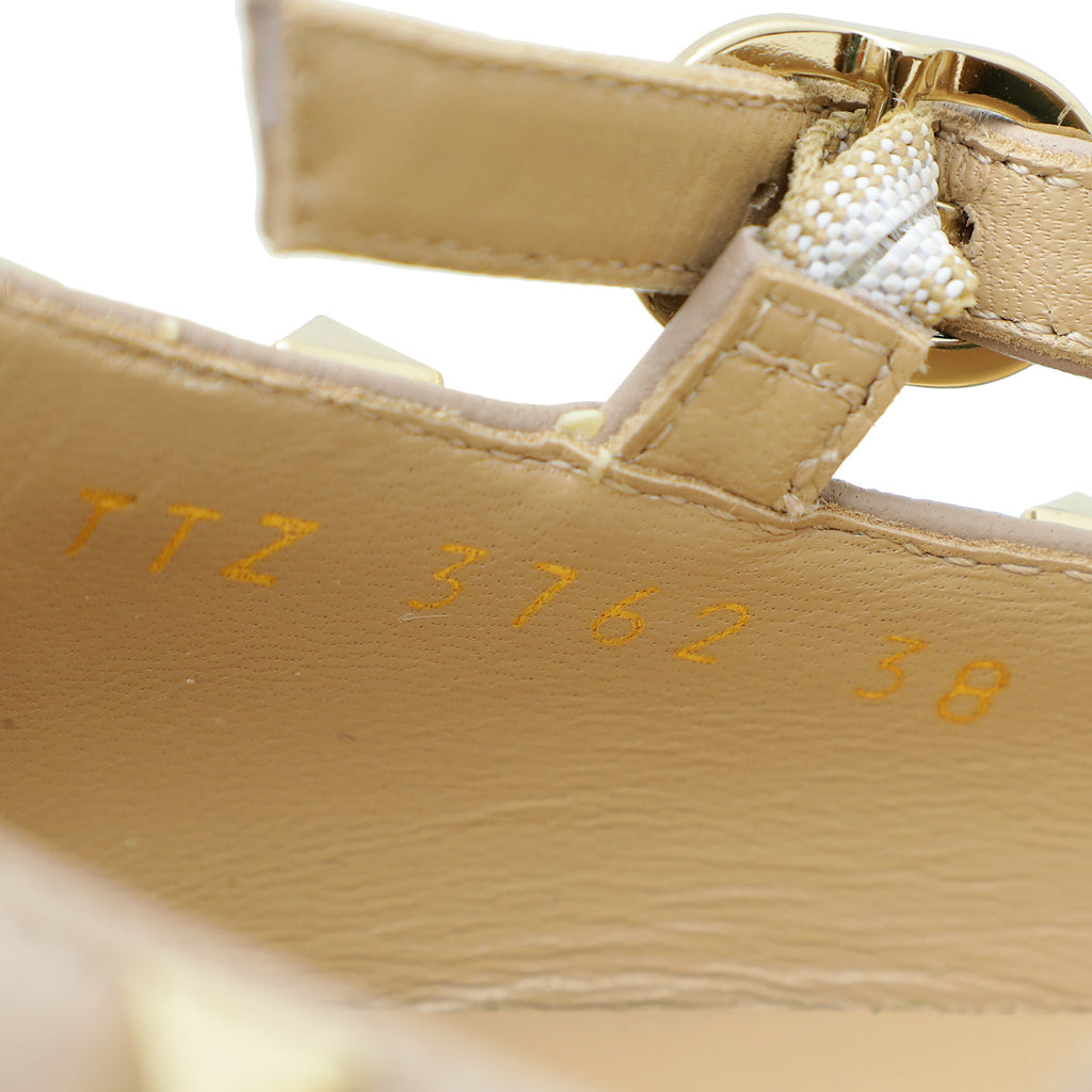 Valentino Poudre Rockstud  Flat Ballerina 38