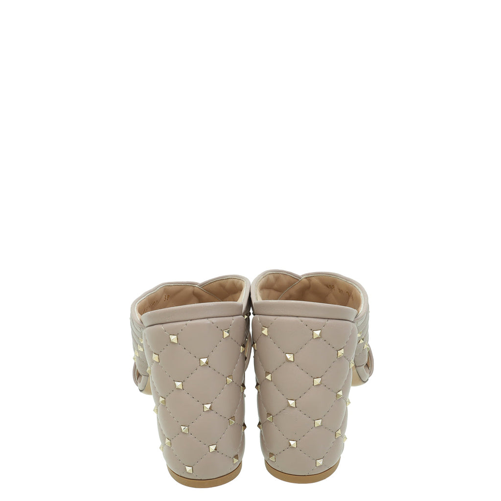 Valentino Poudre Spike Rockstud Crisscross Mules 38
