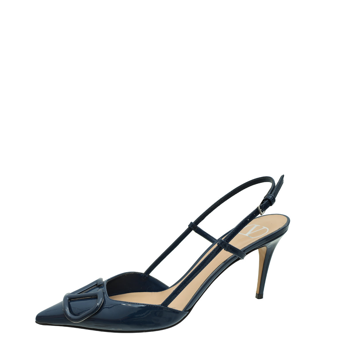 Valentino Navy Blue Vlogo Signature Slingback Pump 38