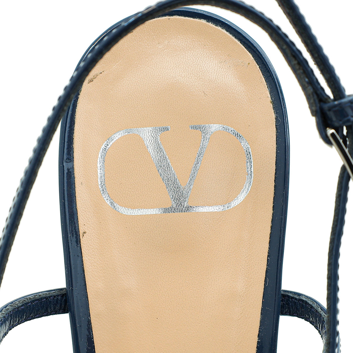 Valentino Navy Blue Vlogo Signature Slingback Pump 38