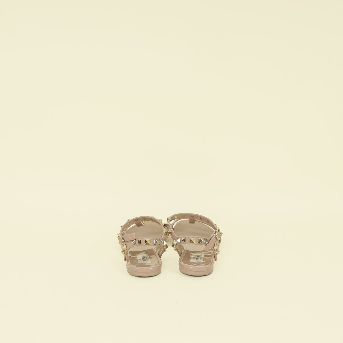Valentino Poudre Rockstud Flat Rubber Sandal 38