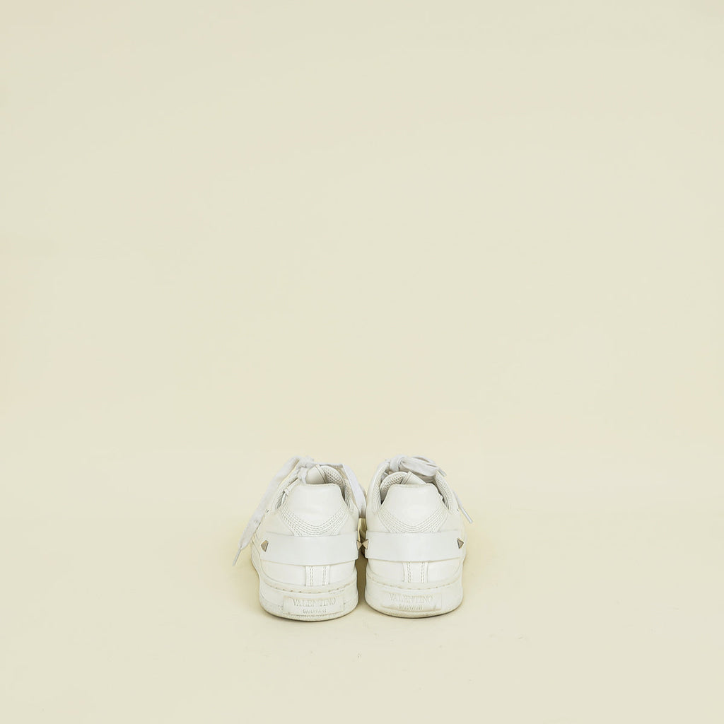 Valentino White Perforated V Logo Sneakers 38