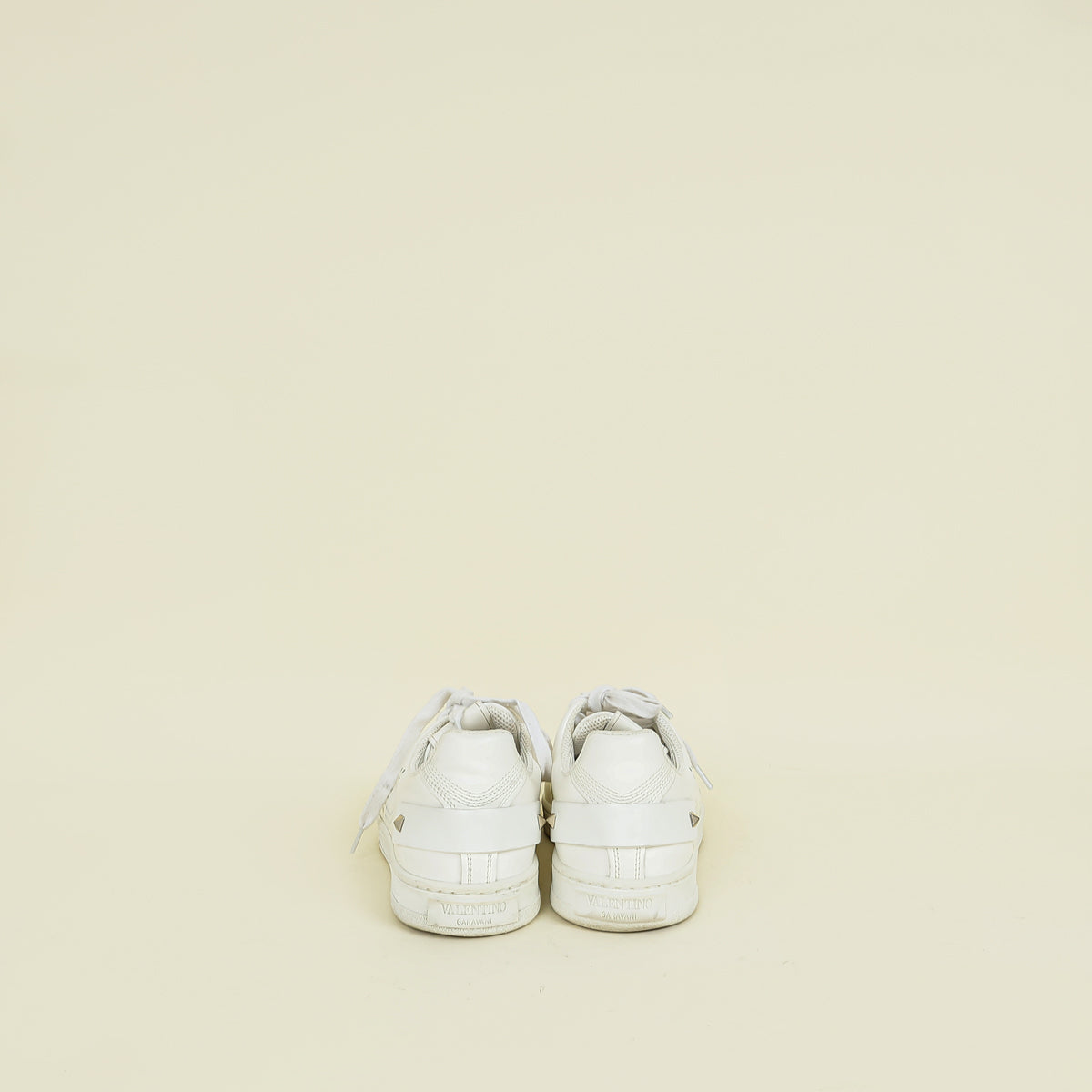 Valentino White Perforated V Logo Sneakers 38