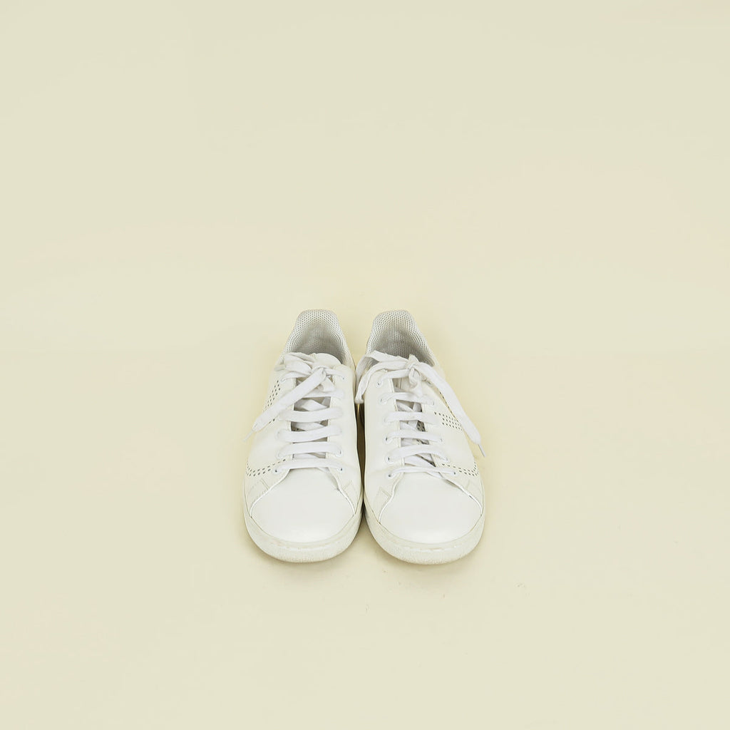 Valentino White Perforated V Logo Sneakers 38