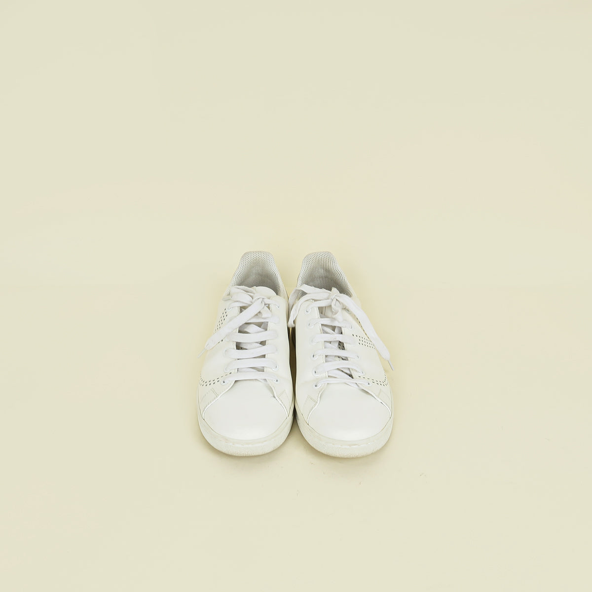 Valentino White Perforated V Logo Sneakers 38