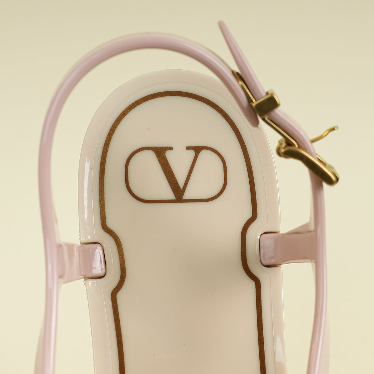 Valentino Pink Cream Vlogo Thong Sandal 38