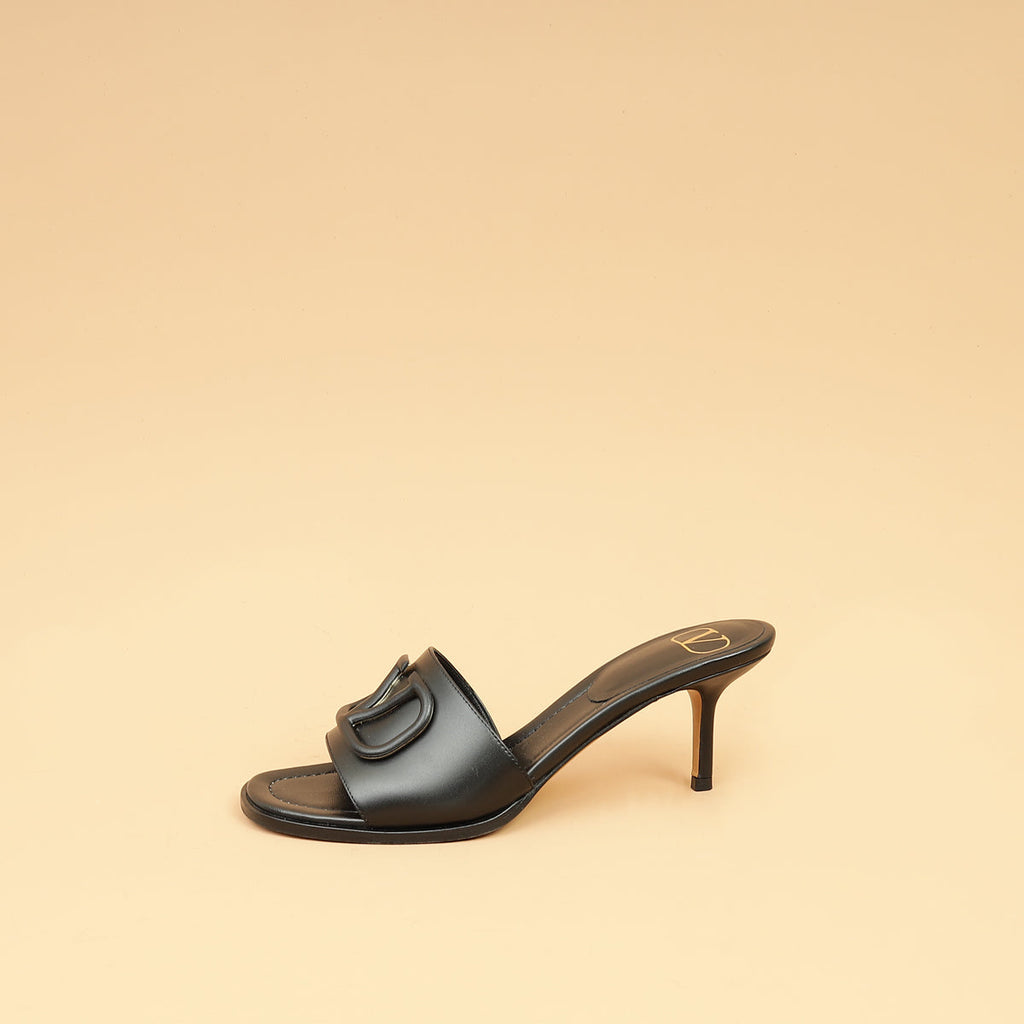 Valentino Black VLOGO 65 Heeled Mules 38