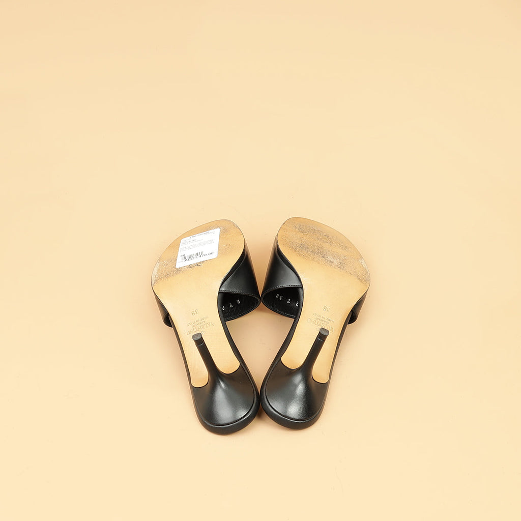 Valentino Black VLOGO 65 Heeled Mules 38