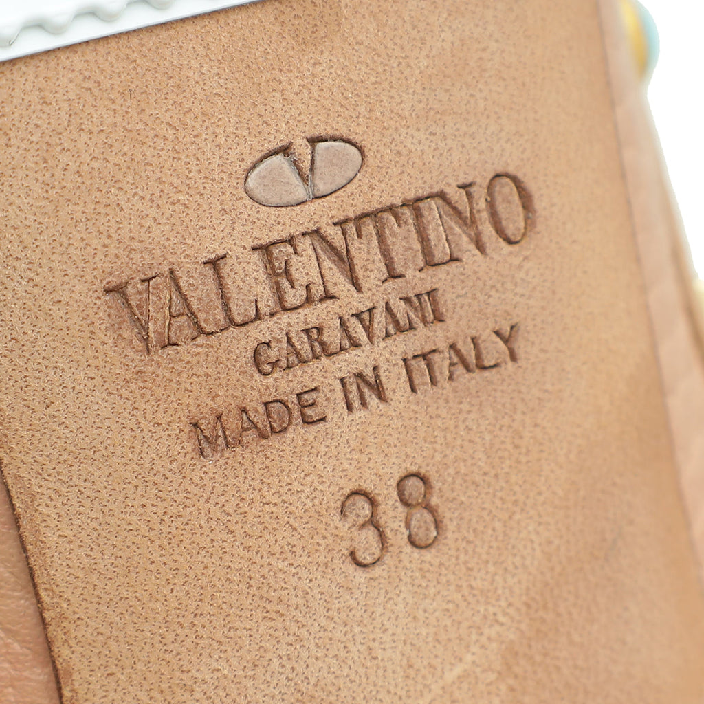 Valentino Blush Rolling Rockstud Ankle Strap Pump 38