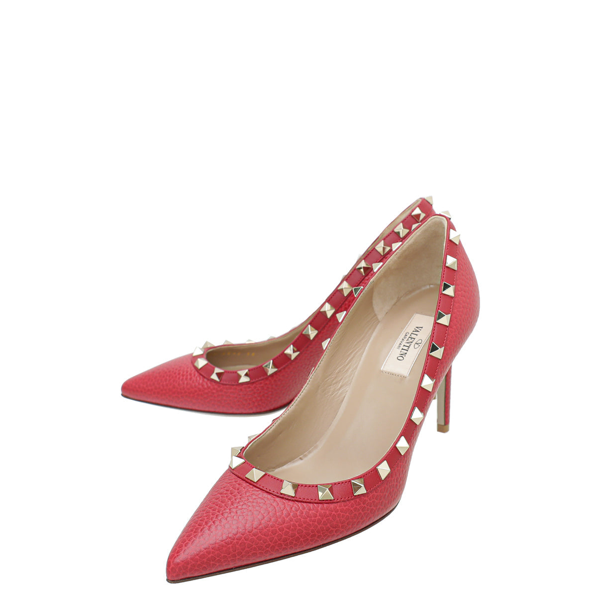 Valentino Red Rockstud Grained Pump 38