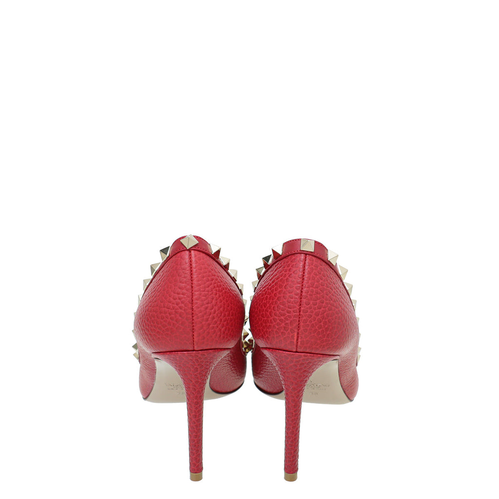 Valentino Red Rockstud Grained Pump 38