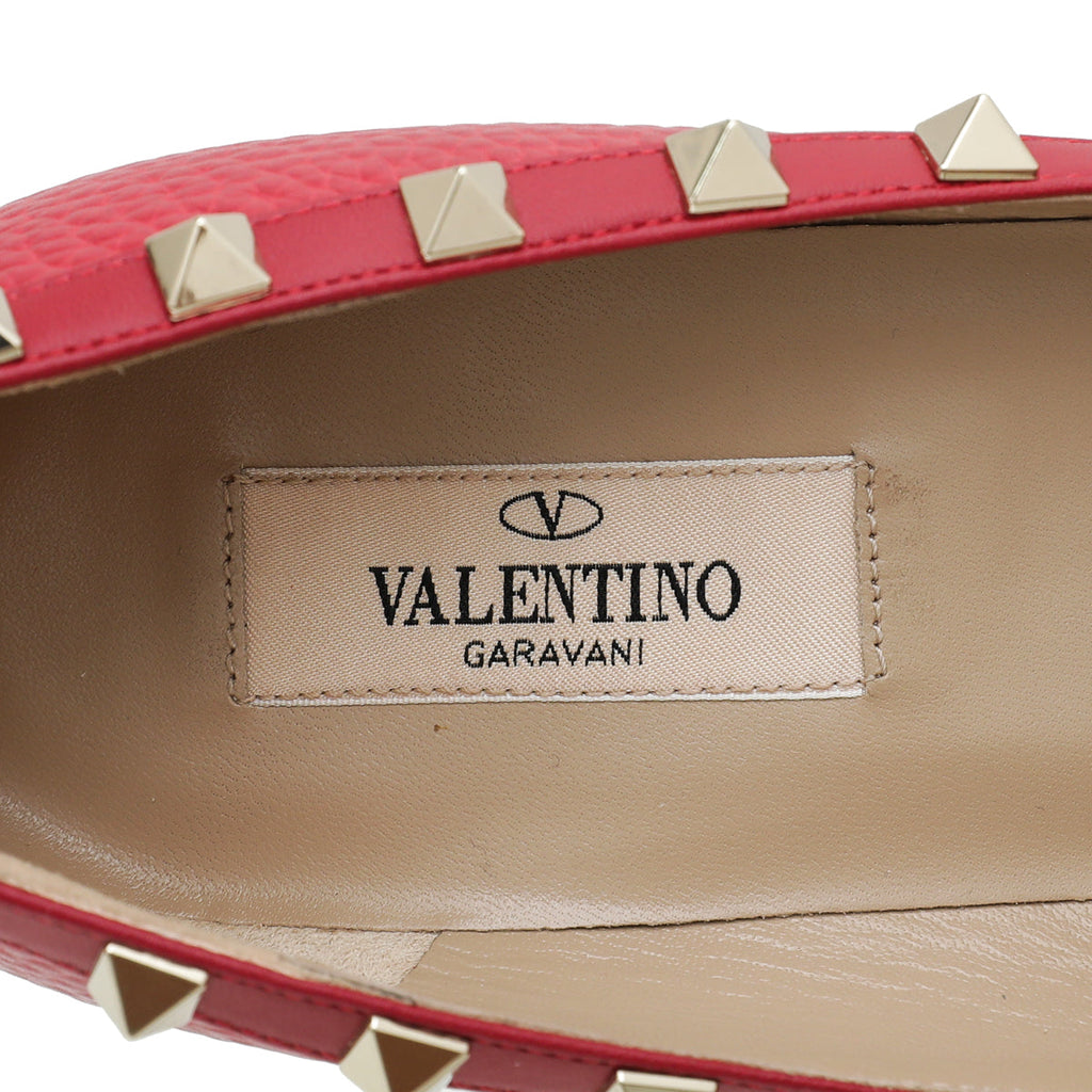 Valentino Red Rockstud Grained Pump 38