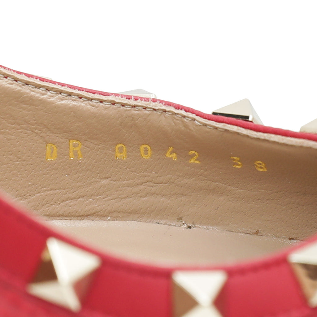Valentino Red Rockstud Grained Pump 38