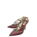Valentino Bicolor Rockstud Caged Ankle Strap Pumps 39.5