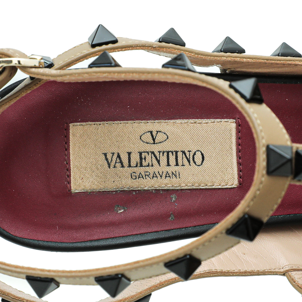 Valentino Bicolor Rockstud Caged Ankle Strap Pumps 39.5