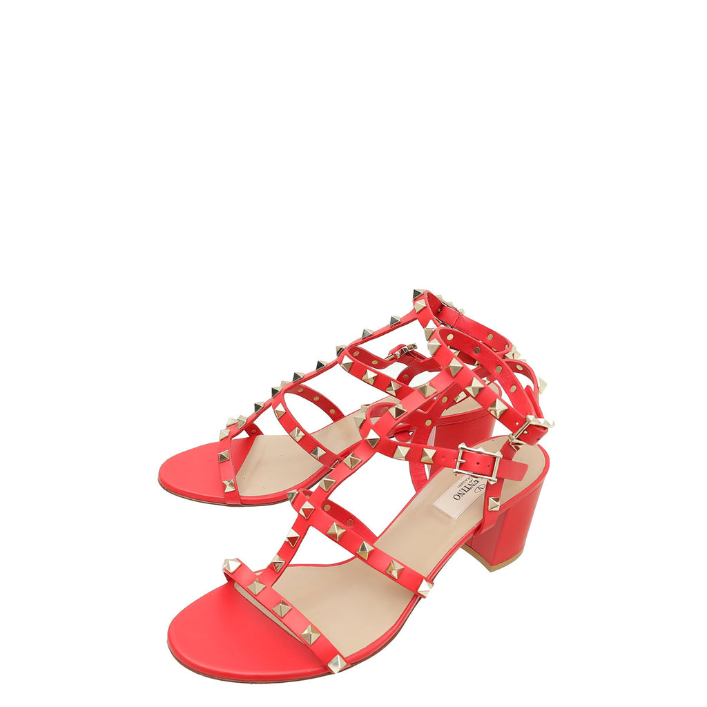 Valentino Red Rockstud Slides Cage Sandal 39