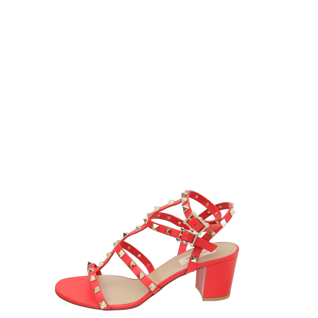 Valentino Red Rockstud Slides Cage Sandal 39