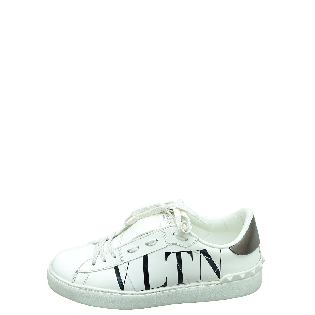 Valentino White VLTN Logo Print Open Sneaker 39