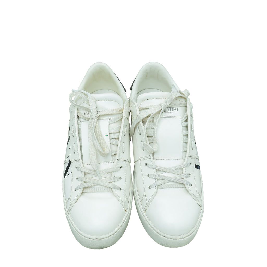 Valentino White VLTN Logo Print Open Sneaker 39