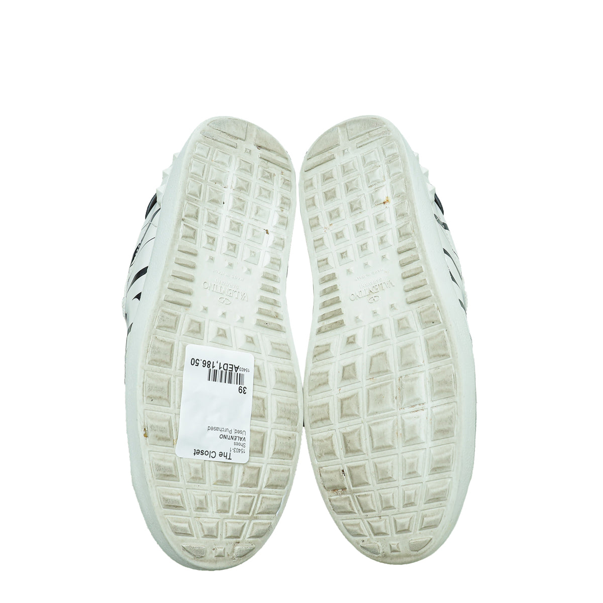 Valentino White VLTN Logo Print Open Sneaker 39