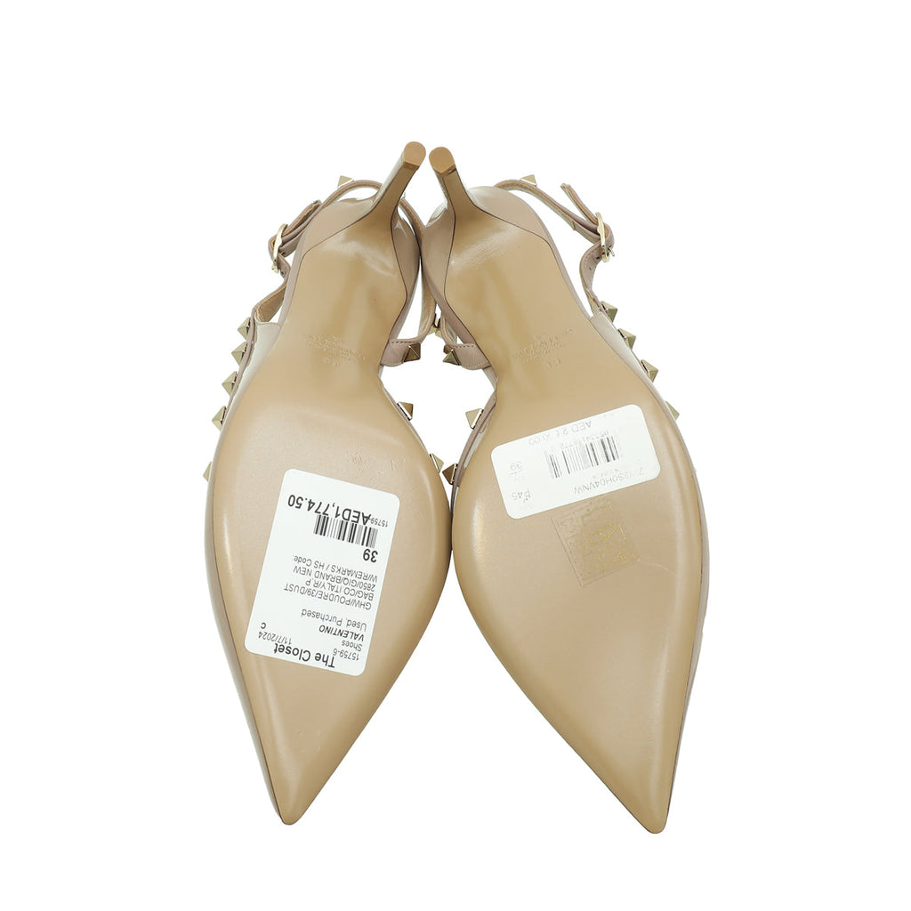 Valentino Poudre Rockstud Slingback 39