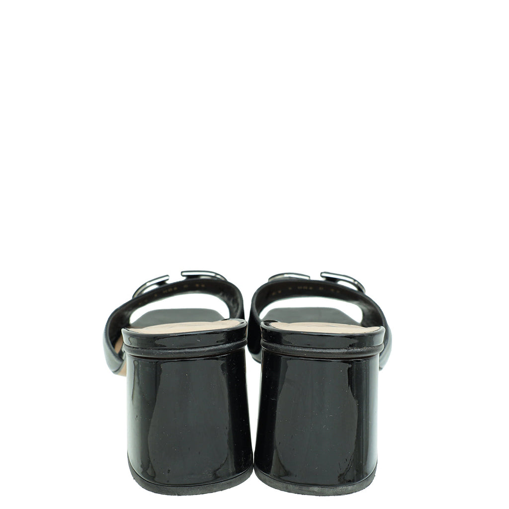 Valentino Black VLogo Signature Slide Sandals 39