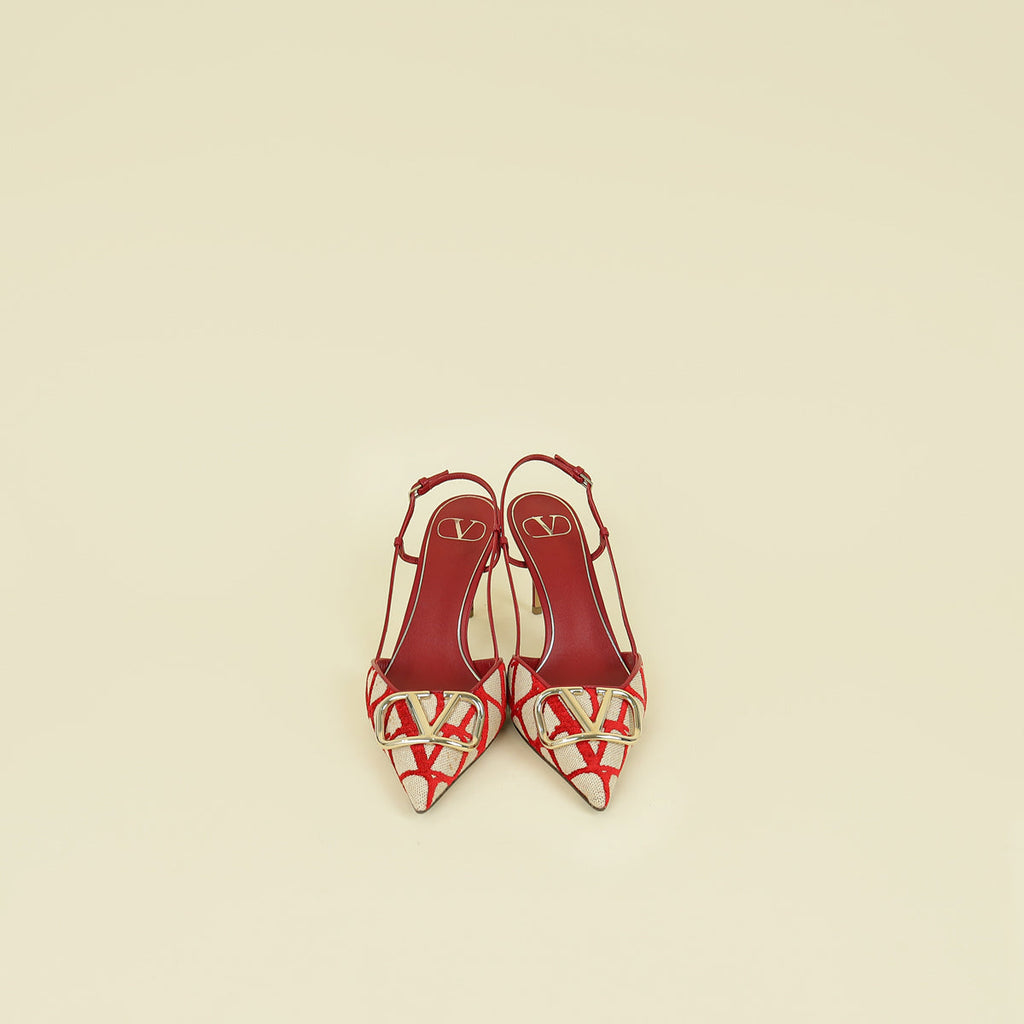 Valentino Bicolor VLogo Iconographe Slingback Pumps 39