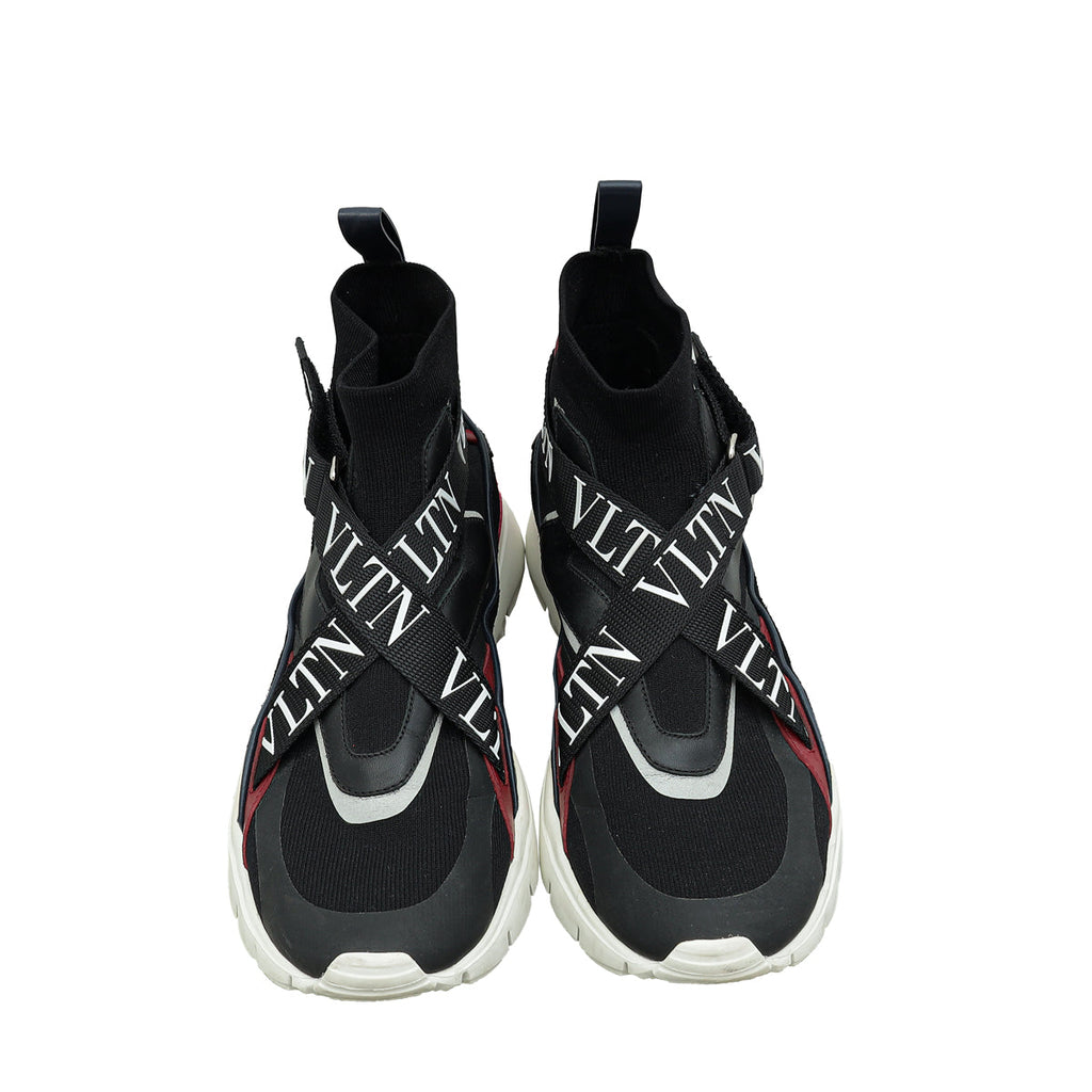Valentino Tricolor Body Tech Knit Heroes Her High Top Sneakers 39
