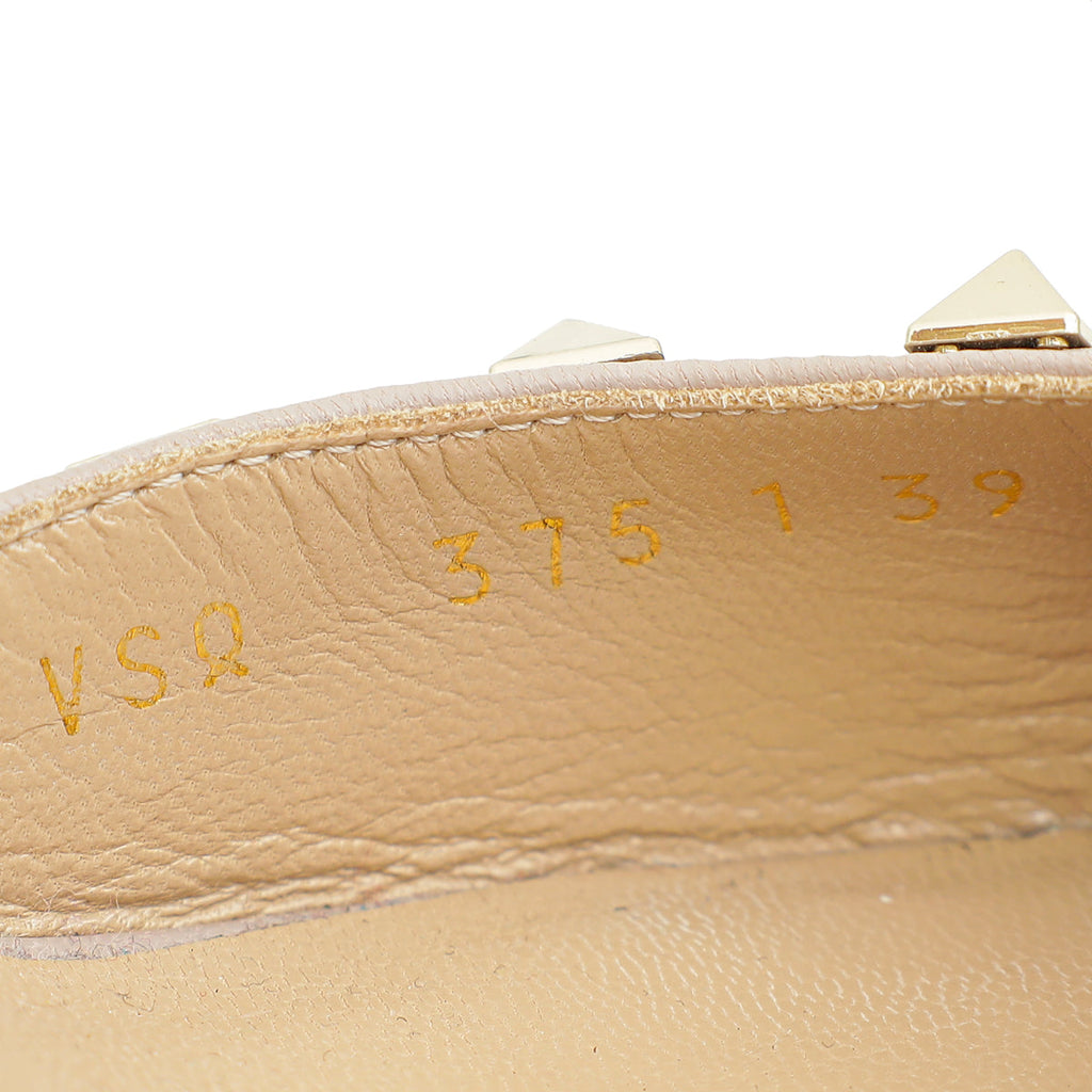 Valentino Light Ivory Rockstud Caged Ankle Strap 65 Pumps 39