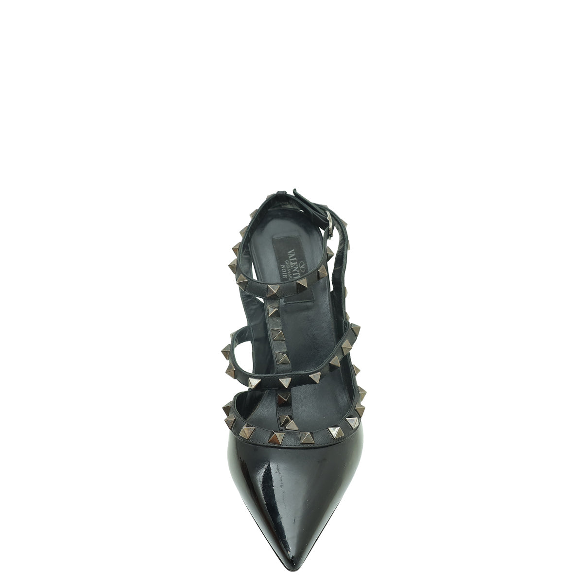 Valentino Black Rockstud Caged Ankle Strap Pump 39