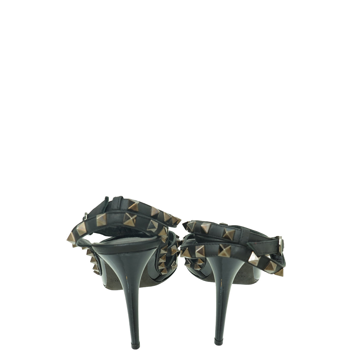 Valentino Black Rockstud Caged Ankle Strap Pump 39
