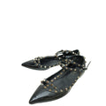 Valentino Black Rockstud Caged Ankle Strap Ballerina 39