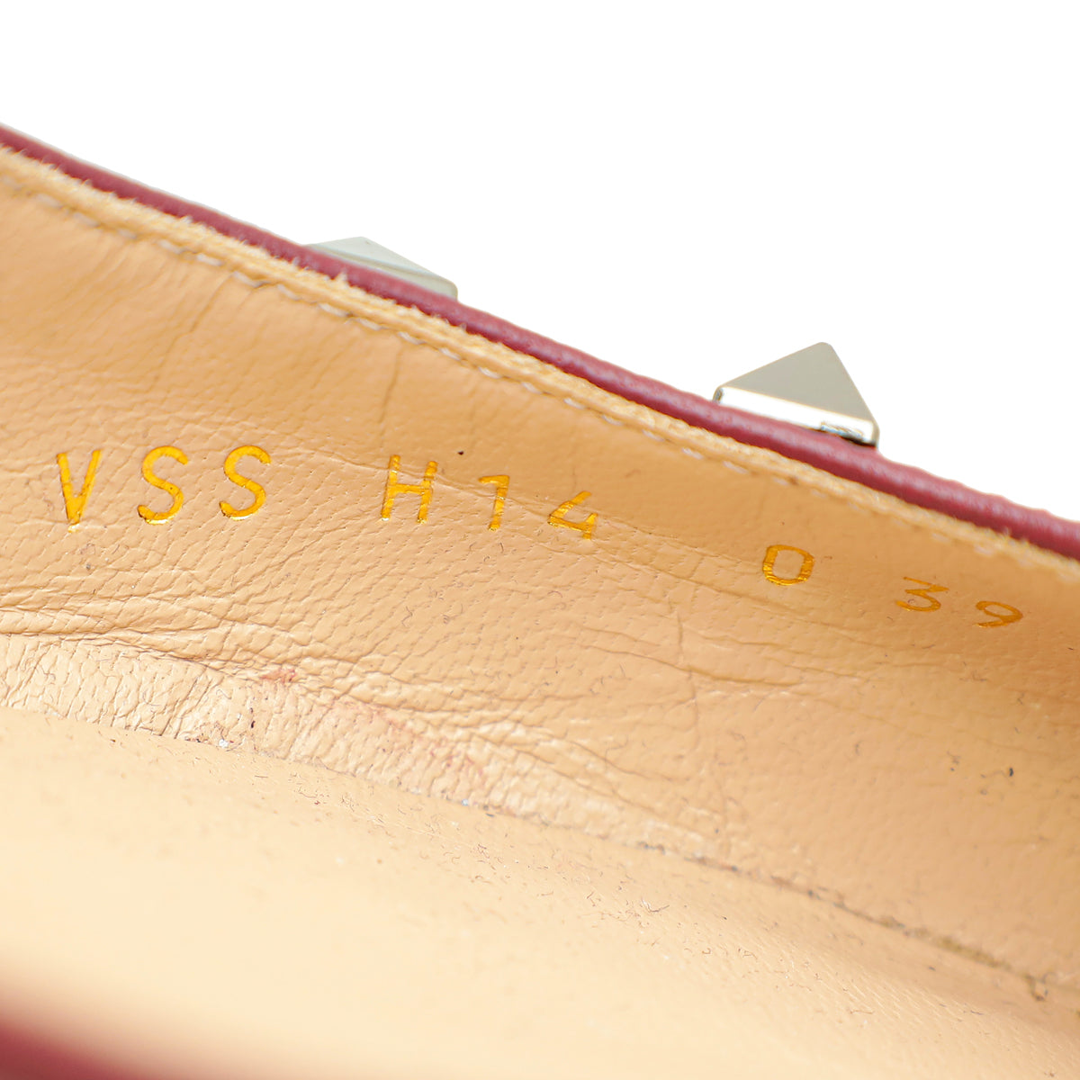 Valentino Burgundy Python Embossed Rockstud Slingback Pump 39