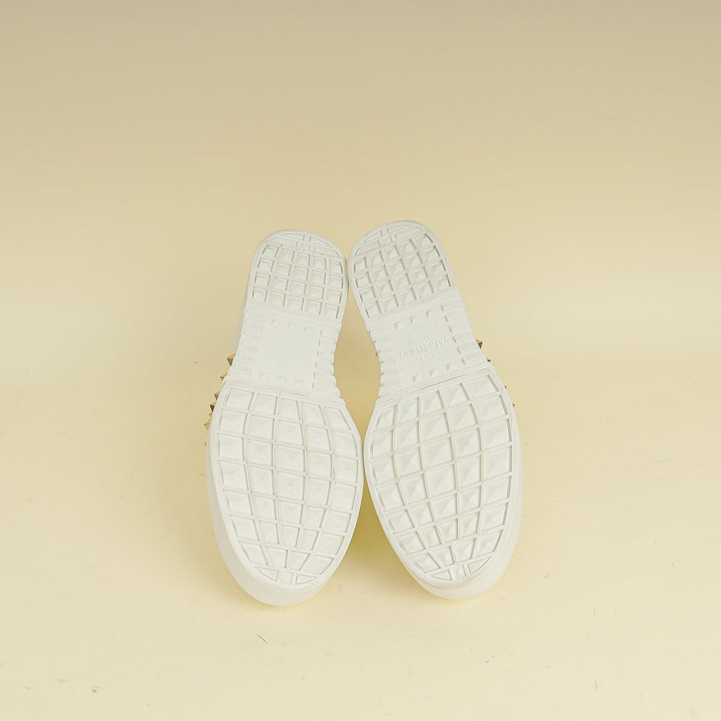 Valentino White Open Flatform Rockstud Untitled Sneaker 40.5