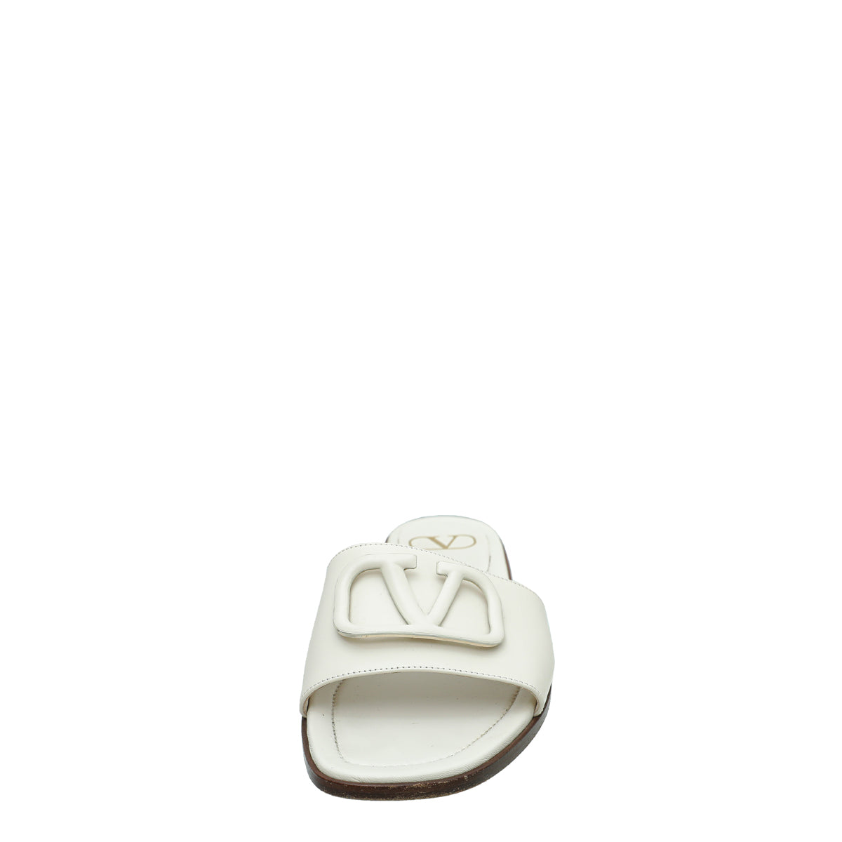 Valentino Cream VLOGO Flat Sandal 40