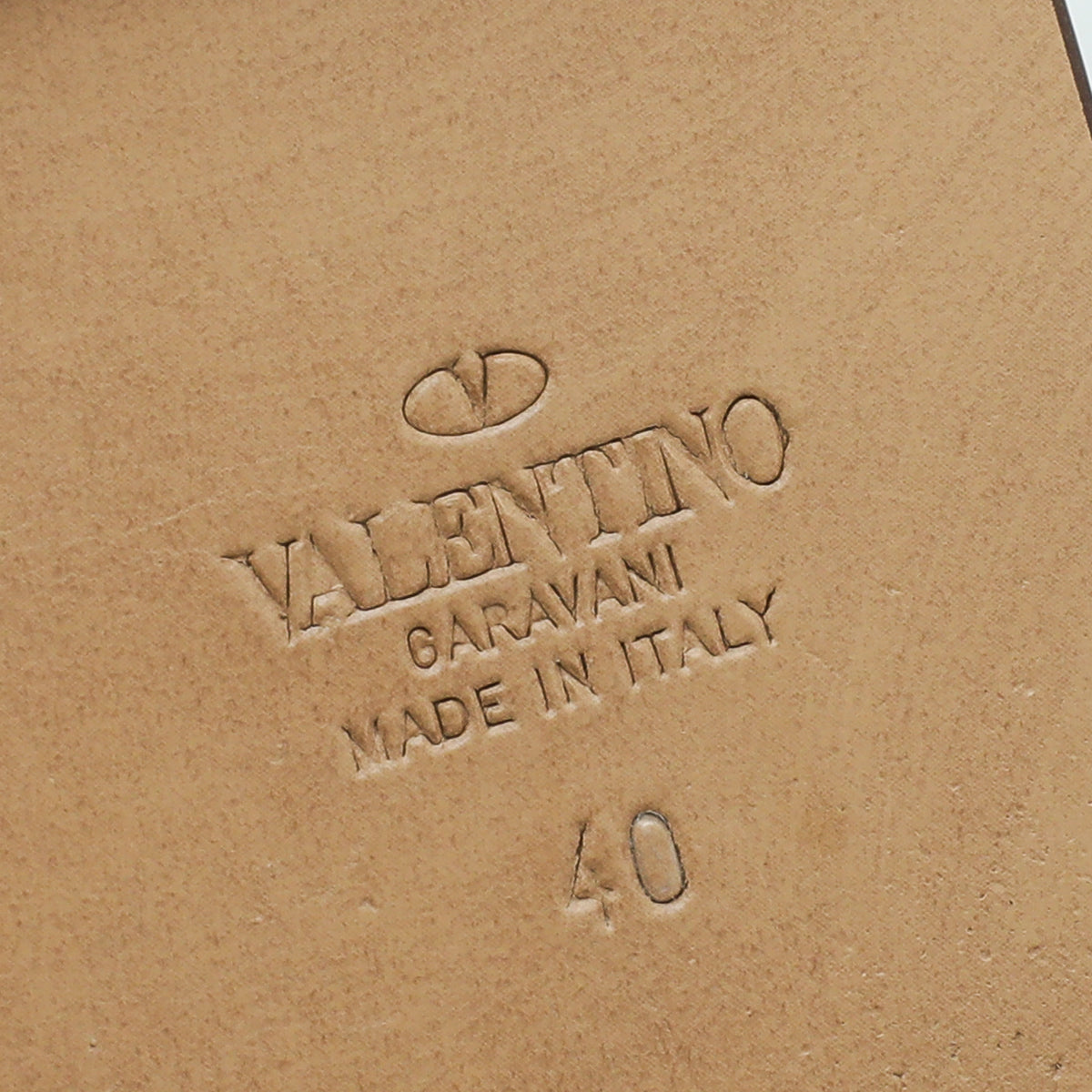 Valentino Cream VLOGO Flat Sandal 40