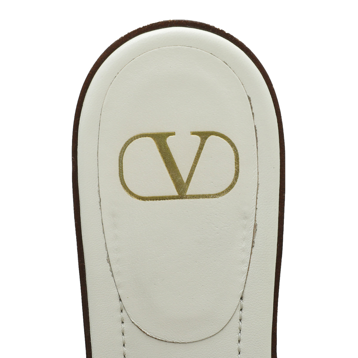 Valentino Cream VLOGO Flat Sandal 40