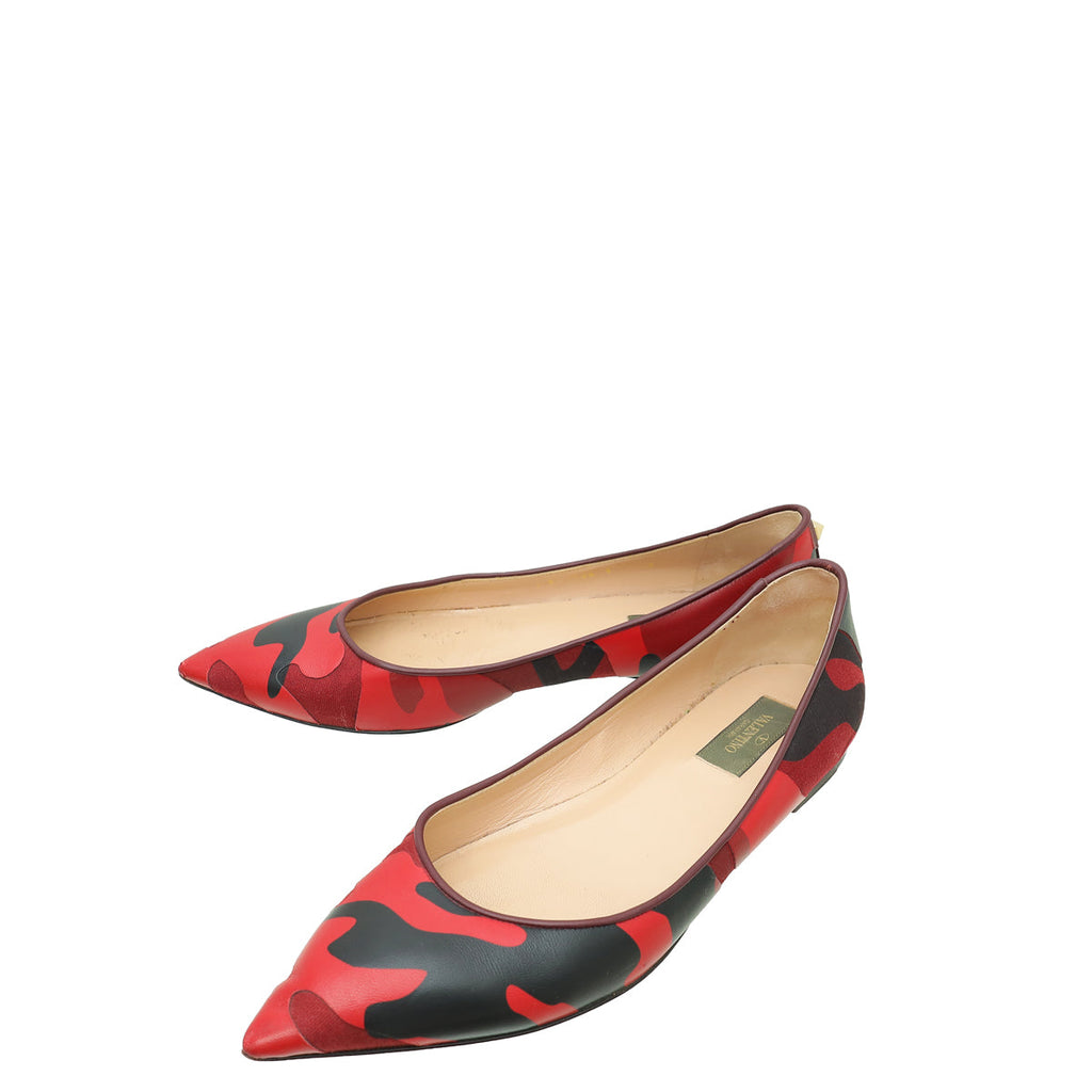 Valentino Bicolor Camouflage Ballet Flats 40
