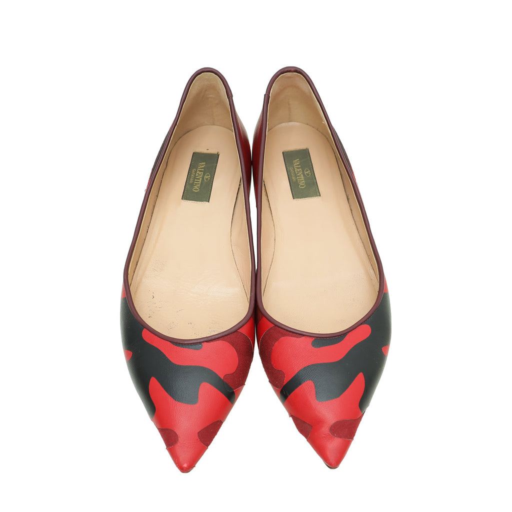 Valentino Bicolor Camouflage Ballet Flats 40