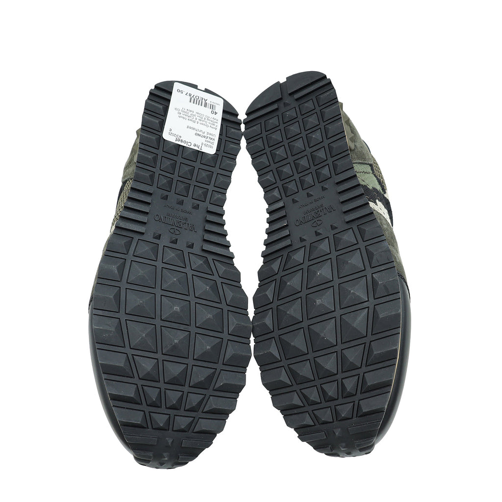 Valentino Bicolor Camouflage Rockrunner Sneaker 40