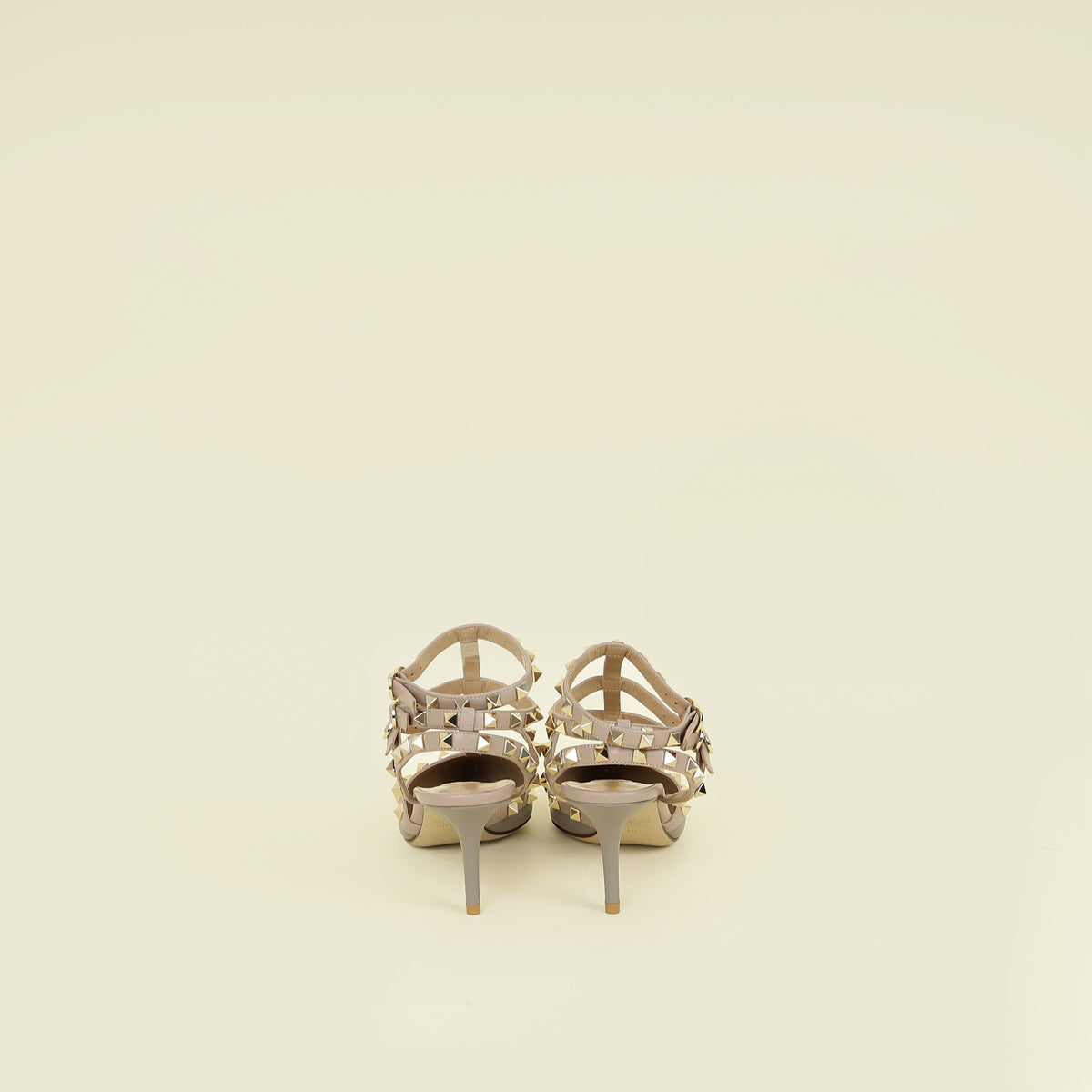 Valentino Taupe Rockstud Caged Ankle Strap Pump 40