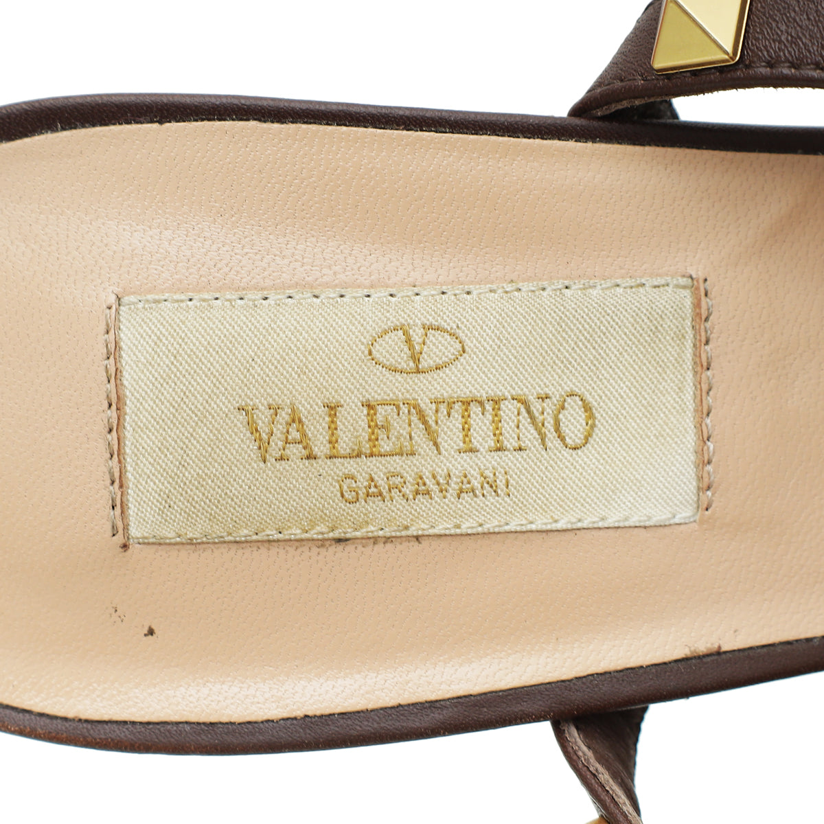 Valentino Brown Rockstud Caged Sandal 40