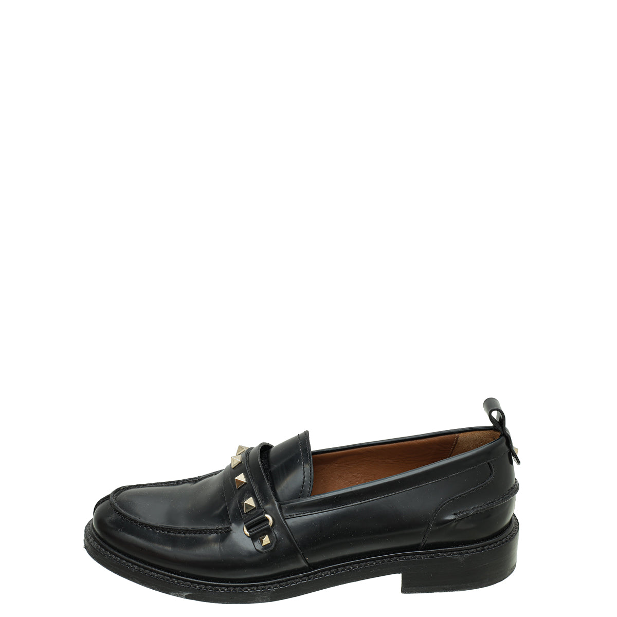 Valentino Black Rockstud Loafers 40
