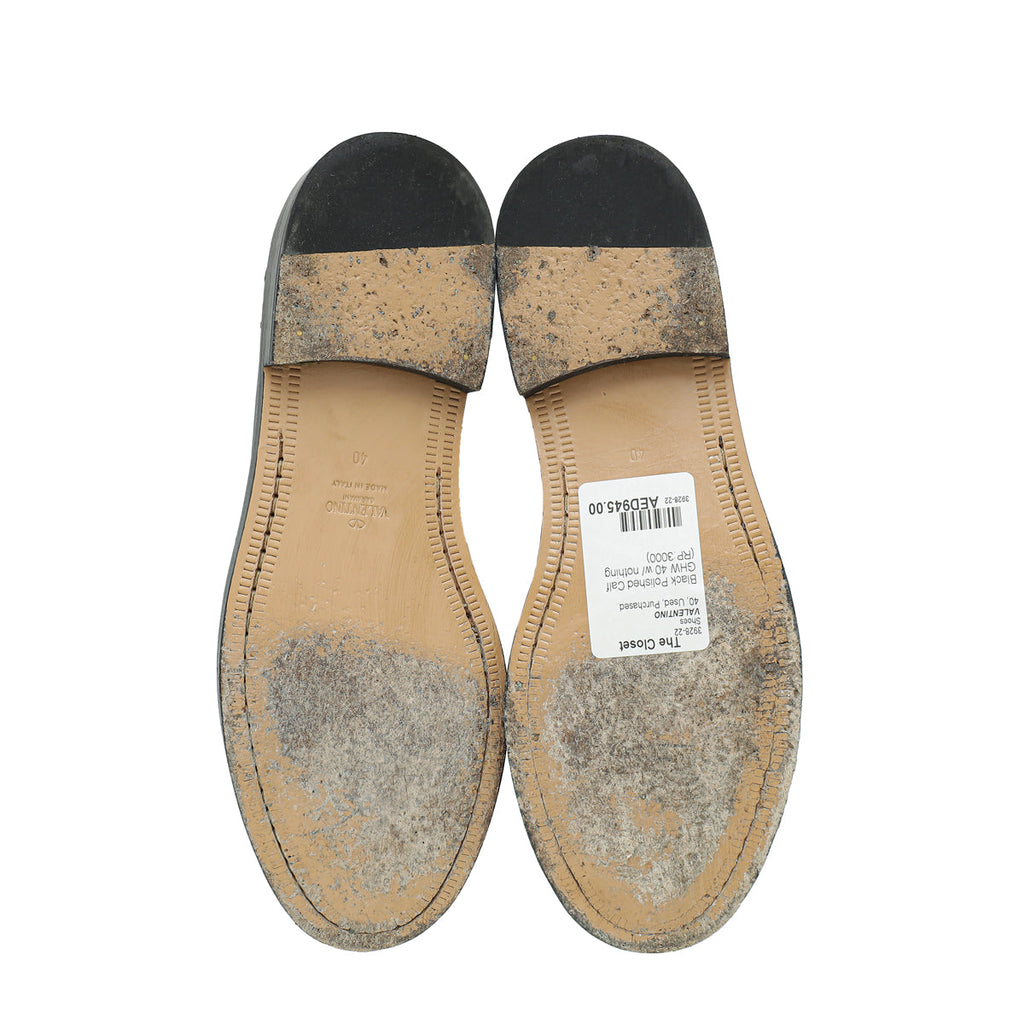 Valentino Black Rockstud Loafers 40