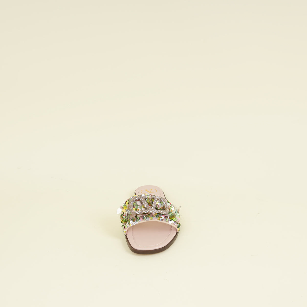 Valentino Multicolor VLogo Sequins Flats Slides 40
