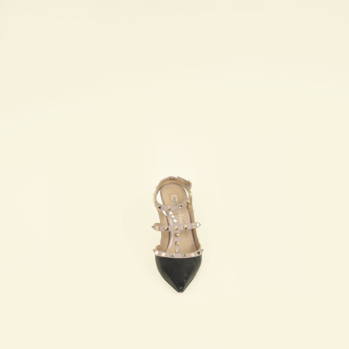 Valentino Black Rockstud Caged Ankle Strap Slingback Pump 41.5